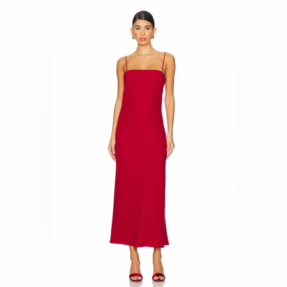 Veronica Beard Revolve Mavis Crimson Red Sleeveless Slip Maxi Dress Size 14 DWT